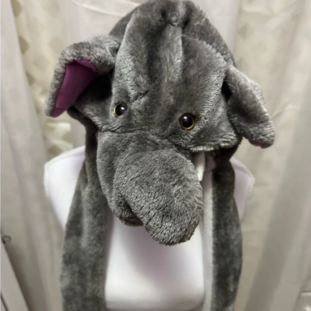 Gray Elephant Hooded Scarf